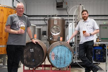 Photograph of father and son team Alan and John Ridealgh, co-owners of Humber Doucy Brewery.